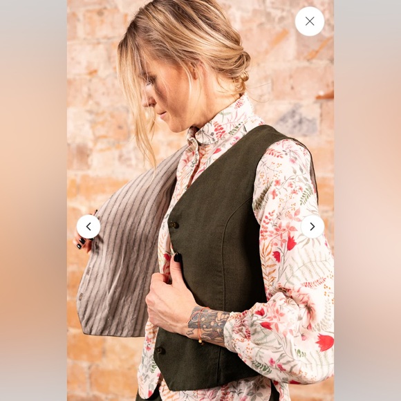 Sondeflor Pine Herringbone Vest NWT - Picture 3 of 6